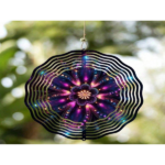 CIFbuy Solar Powered 10 Inch Mandala Wind Chime with LED Lights Spinning Hook Outdoor Garden Patio Decor(TikTok, temu pick-up service) - Image 3