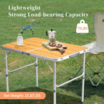 3ft Aluminum Alloy Folding Table wood grain color - Image 11
