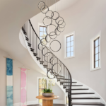 20 Ring High Ceiling Chandelier Foyer, Black Modern LED Large Staircase Long Chandeliers Light Fixture with Remote for Entryway Living Room - Image 5