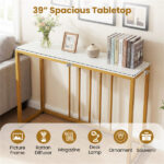 39" Console Table with Built-in Charging Station, Narrow Entryway Table with USB & Type-C Ports - Image 11