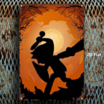CIFbuy Halloween Link Silhouette Metal Sign 8x12 Inch, Sturdy 2D Flat Plaque, Spooky Wall Decor For Bedroom Bar Home Party, Single Piec TikTok, TikTok, e, Self-pickup Logiopics - Image 3