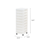 9-Drawer Narrow Plastic Storage Drawer Cart with Organizer Top, White (Shipment from Walmart) - Image 2
