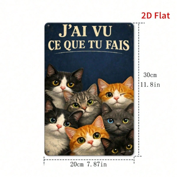 83ccfba4-de82-4cff-bba7-342c12bded71.png CIFbuy Cat Observer Metal Plaque Funny Wall Art, Vintage Home Bedroom Decor Sign, Waterproof Durable 2D Flat Print Ornament TikTok, TikTok, n Self-pickup Logiopics - Image 1