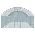 19.7x9.8x6.5ft Large Metal Chicken Coop with Run, Walk-in Poultry Cage with Waterproof Cover & Arc Roof, Heavy-Duty Galvanized Steel Ducks Rabbits Habitat Cage