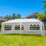 10'X20' Outdoor Party Tent with 4 Removable Sidewalls, Waterproof Canopy Patio Wedding Gazebo, White - Image 12
