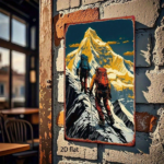 CIFbuy 1pc Retro Mountaineer Snow Mountain Exploration Metal Sign" 8x12 Inch Durable Tin Plate Poster, Plate Poster, Vintage Outdoor Adventure Wall A ExploratiikTok, ExploratiikTok, t Self-pickup Logiopics - Image 4