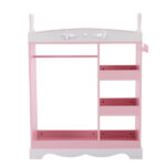 Pink MDF + Particleboard Children's Wardrobe with 1 Mirror, 3 Shelves, and 1 Clothes Rod; Rabbit Ear Design - Image 3