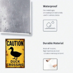 CIFbuy Vintage | Caution Duck Silhouette Metal Warning Sign 8x12 Inch 2D Flat Iron Wall Decor Yellow Retro Art Pre-Drilled Mounting Hol TikTok, TikTok, Hol Self-pickup Logiopics - Image 3