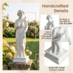 31.5" Greek Goddess Garden Statue, All-Weather MgO Outdoor Sculpture for Patio Lawn Yard Decor - Image 7