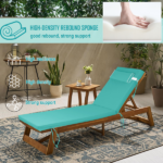 Outdoor Chaise Lounge Cushion, 80 in. x 26 in. x 3 in. Waterproof Fade-Resistant Patio Chair Pad for Pool Beach - Image 3