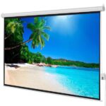 100" 4:3 80" x 60" Viewing Area Motorized Projector Screen with Remote Control Matte White - Image 2