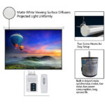 100" 4:3 80" x 60" Viewing Area Motorized Projector Screen with Remote Control Matte White - Image 6