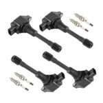 Set of 4 Ignition + Spark Plug fit for Nissan Sentra Tiida Urvan Versa X-Trail UF549 - Image 6