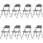 Same code 52529768 4pcs Elegant Foldable Iron & PVC Chairs for Convention & Exhibition Gray - Image 17