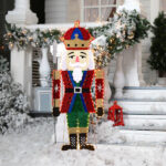Lighted Nutcracker Christmas Yard Decorations, Pre-lit 2D Nutcracker Soldier with 162 LED Warm White Lights and Stakes for Xmas Outdoor Holiday Indoor Decor Lighted Holiday Displays - Image 14
