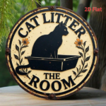 CIFbuy Vintage | Round Iron Sign 2D Flat Printed Cat Litter Room Metal Plaque,7.87x7.87In Retro Wall Art Decor For Home Bedroom Garage TikTok, TikTok, age Self-pickup Logiopics - Image 7