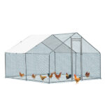 10 x 10 ft Large Metal Chicken Coop, Walk-in Poultry Cage Chicken Hen Run House with Waterproof Cover, Rabbits Cats Dogs Farm Pen for Outdoor Backyard Farm Garden SAME AS09877689 - Image 3