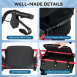2-in-1 Rollator Walker with Seat (Red), 8-Inch Large Wheels & Versatile Braking System, Adjustable Height - Image 3