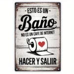 CIFbuy Spanish Style Vintage Metal Tin Sign Rustic Iron Wall Decor With Retro Border Reusable Multi Purpose Sign (TikTok, temu pick-up service)