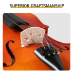 Brand new 4/4 acoustic matte tiger stripe violin set includes phonetic symbols sticker, tuner, string set, shoulder rest, rosin, bow, and premium gift box. - Image 8