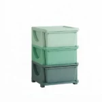 Green 3 Tier Kids Storage Unit – 3 Drawer Toy Organizer for Small Spaces, Fits Toddler Bedroom, Nursery Corner & Apartment Living Room - Image 2