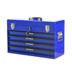 20-inch Steel Portable Tool Box With Drawers - Tool Storage Box Organizer With Metal Lock Closure Device - Powder-coated Tool Storage Cabinet (BLUE) - Image 5