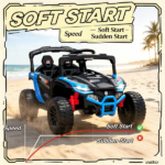 Blue 12V Kids Ride On UTV Truck: Battery Powered Electric Vehicle with Rear Suspension & Remote Control for 3-5 Years Old - Image 5