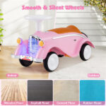 Kids Ride On Sliding Car, Foot-to-Floor Toy with LED Lights & Horn (Pink 19-36 Months) - Image 11