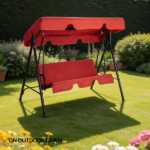 68*43*60 inch Red KD style with cushion canopy Iron Oxford cloth 250kg Iron swing set - Image 8