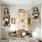 Three-piece kitchen rug set, non-slip and washable, abstract pattern kitchen hallway rug, soft and comfortable, suitable for sinks, floors, entrances, hallways and bathrooms. - Image 10