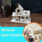 3D Wooden Puzzle Sweet Home Music Box Hands Craft Miniature Dollhouse Kits 3D Model Diy House Building with LED Night Lights Gifts for Christmas - Image 4