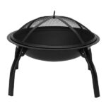 22" Four - legged Folding Iron Brazier Wood Burning Fire Pit Decoration for Backyard Poolside - Image 2