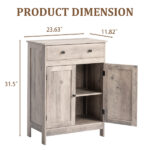 Washed gray particleboard with melamine veneer, 60*30*80cm, double doors, single drawer, bathroom vanity - Image 2