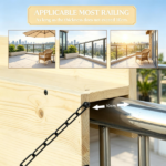 Hanging Balcony Table – Foldable Railing Bar, Fits up to 3.9 Inches, Space-Saving - Image 7