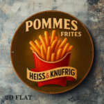 CIFbuy Vintage Pommes Frites Aluminum Sign 8x8 Inch Round French Kitchen Decor, Retro Cafe Bar Restaurant Wall Art, 2D Flat Metal Plaqu TikTok, TikTok, cor, Self-pickup Logiopics - Image 4