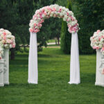 100*200cm For Wedding, Iron, Arc Roof, Door Frame Shape, Water Bag With Floor Nails, Iron Arch, Golden Yellow - Image 8