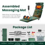 Full Body Electric Massage Mat with Detachable Neck & Foot Kneading Units, Inflatable Lumbar Pillow Heating Function 10 Vibration Points Multi Modes Timer Anti-Slip Base Foldable with Storage Bag - Image 3