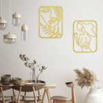 CIFbuy Metal Baked Paint Abstract Female Line Art 3-Piece Wall Decor Set Modern Home Decor (TikTok, temu pickup) - Image 3