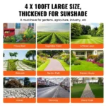 Weed Barrier 4x100ft Landscape Fabric 3.2oz Heavy Duty Geotextile Fabric Woven PP Weed Control Mat for Underlayment High Permeability Good for Flower Bed, Garden Barrier Cloth Black (Shipment from Walmart) - Image 6