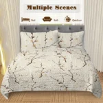 3 pcs Cherry Blossom Quilted Bedspread Set, Beige Floral Branch Print Quilt Set, Lightweight Reversible Coverlet with Pillow Shams, Japanese Sakura Bedding for Bedroom Decor temu can only be self-picked up - Image 10