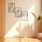 CIFbuy 3Pcs Abstract Metal Wall Art Minimalist Line Drawing Decor Indoor Outdoor Hanging Holiday Gift(TikTok, temu pick-up service) - Image 4