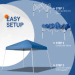 8*8ft Portable Home Use Waterproof Folding Tent Blue - Image 5