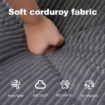 Compression Human Dog Sofa Bed for Adult & Pets,Modern Floor Couch With Pillow for Living Room Bedroom,Corduroy Fabric,No Assembly Required,Dark Grey - Image 9