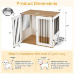 Furniture Style Dog Crate with 360° Rotating Feeder & 304 Stainless Steel Bowls, Double Locking Indoor Dog Kennel - Image 6