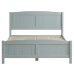 Full Single Bed Frame Vertical Striped Decorative Curved Headboard and Footboard Bed Frame Painted + Melamine Veneer & Pine + MDF Wood Bed 77.8*56.54*37.8in Grey - Image 7