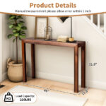 46 inch Pinewood Entryway Table, Console Table Entrance Table, Narrow Sofa Table for Living Room Entryway Hallway, Walnut - Image 5