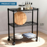 3-Tier Shelving Storage Shelves,Steel Organizer Wire Rack with Wheels,Adjustable Storage Units,23" W x 13" D x 30" H,Black (Shipment from Walmart) - Image 4