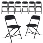 6pcs Injection Molding Classic Garden Plastic Folding Chair Black - Image 12