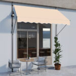 78.7"D x 47.2"W x(78.7 -118.1)"H Retractable Awning Khaki - Image 2