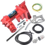 20 GPM High Flow Fuel Transfer Pump 12V DC with Manual Nozzle for Gas Diesel Red - Image 4